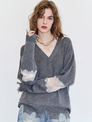 LACE CRASH OVER KNIT