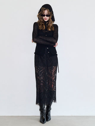 HIGH NECK KNIT CARDIGAN