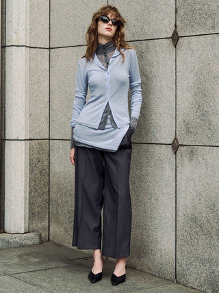 HIGH NECK KNIT CARDIGAN