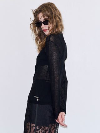 HIGH NECK KNIT CARDIGAN