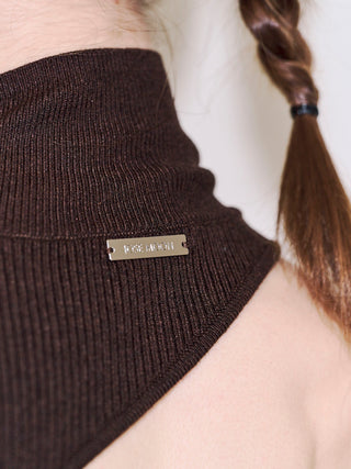 BACK OPEN KNIT DOCKING DRESS
