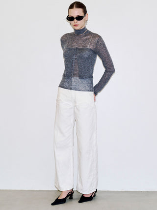 HIGH NECK KNIT CARDIGAN