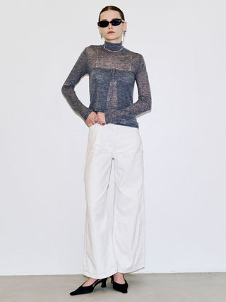 HIGH NECK KNIT CARDIGAN