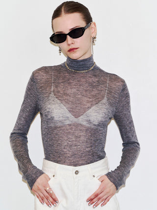 HIGH NECK KNIT CARDIGAN
