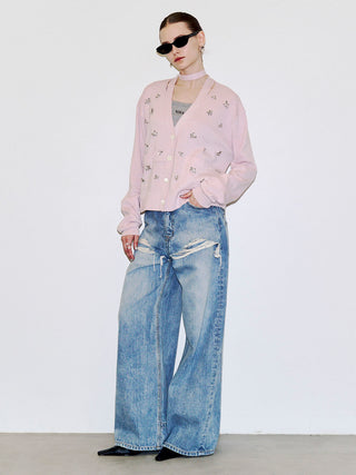 BIJOU CHOKER VNECK CARDIGAN