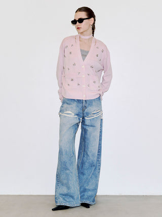 BIJOU CHOKER VNECK CARDIGAN