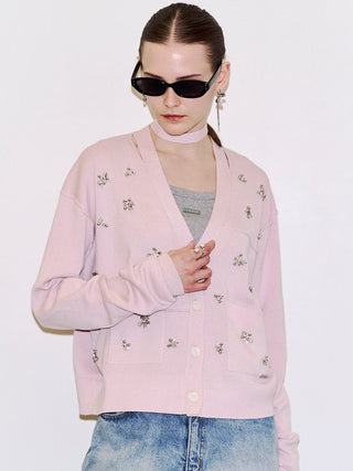 BIJOU CHOKER VNECK CARDIGAN