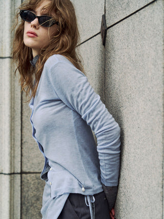 HIGH NECK KNIT CARDIGAN