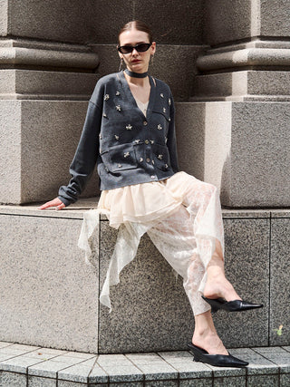 BIJOU CHOKER VNECK CARDIGAN