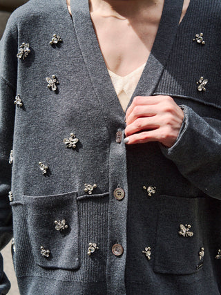 BIJOU CHOKER VNECK CARDIGAN