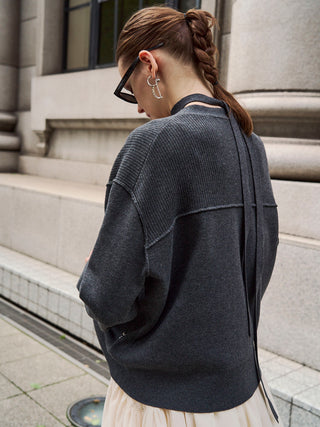 BIJOU CHOKER VNECK CARDIGAN