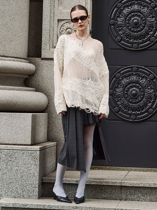 BOUCLE MOHAIR CRASH KNIT