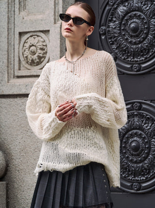 BOUCLE MOHAIR CRASH KNIT
