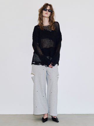 BOUCLE MOHAIR CRASH KNIT