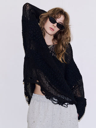 BOUCLE MOHAIR CRASH KNIT