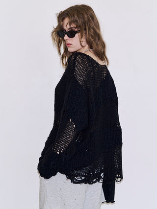 BOUCLE MOHAIR CRASH KNIT