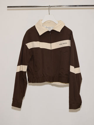 CROPPED BI COLOR TRACK JACKET