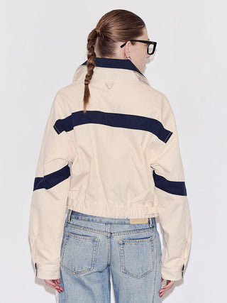 CROPPED BI COLOR TRACK JACKET