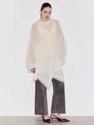 TEXTURED MOHAIR OVER KNIT
