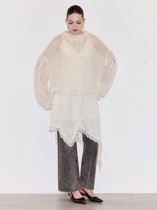 INEGAL LACE VELOR CAMIDRESS