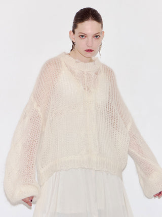 TEXTURED MOHAIR OVER KNIT