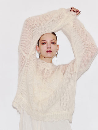 TEXTURED MOHAIR OVER KNIT