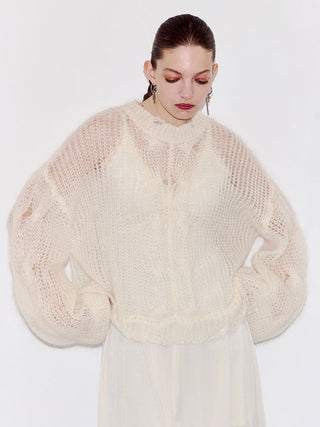 TEXTURED MOHAIR OVER KNIT