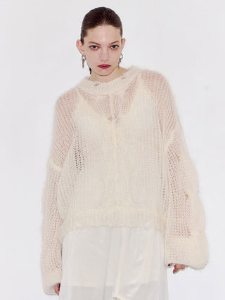 TEXTURED MOHAIR OVER KNIT