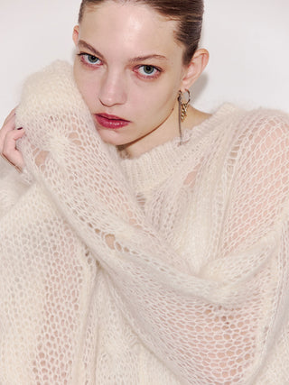 TEXTURED MOHAIR OVER KNIT