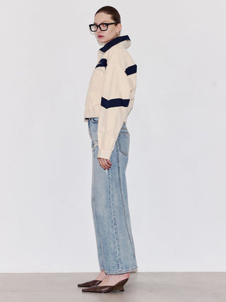 CROPPED BI COLOR TRACK JACKET
