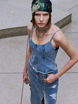 DENIM BUSTIER