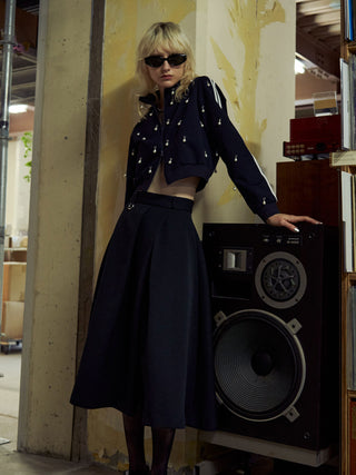 BONDING TUCK FLARE SKIRT