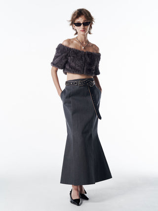 FUR OFFSHOULDER TOPS