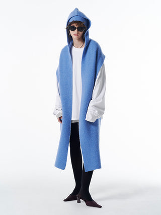WOOL CASHMERE HOODIE MUFFLER