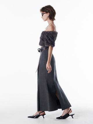 FUR OFFSHOULDER TOPS