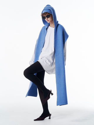 WOOL CASHMERE HOODIE MUFFLER