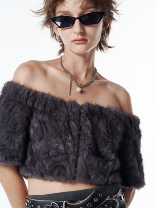 FUR OFFSHOULDER TOPS