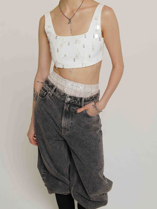 OVAL DENIM PANTS