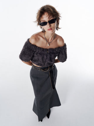 FUR OFFSHOULDER TOPS