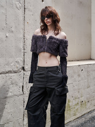 FUR OFFSHOULDER TOPS