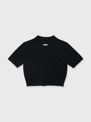 CROP POLO KNIT CARDIGAN