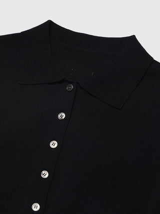 CROP POLO KNIT CARDIGAN