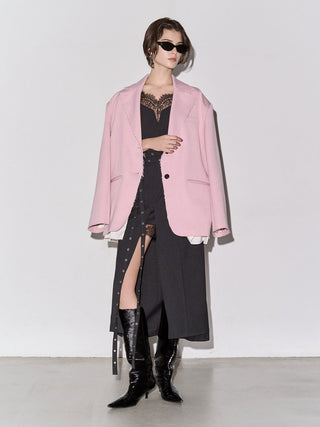 LACE TRIM WOOL DRESS