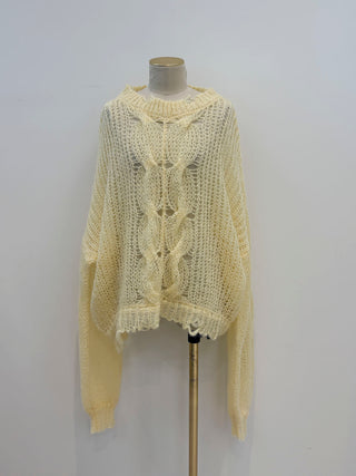 TEXTURED MOHAIR OVER KNIT