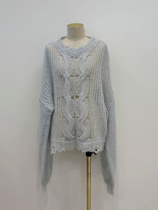 TEXTURED MOHAIR OVER KNIT