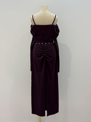 OFF-SHOULDER DRAPE JERSEY DRESS