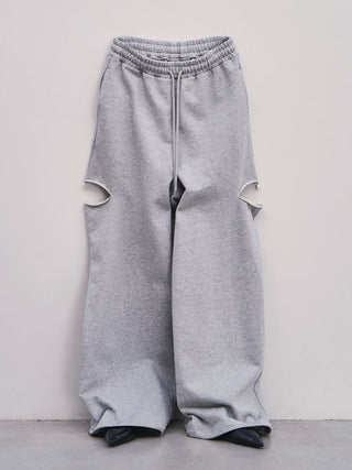 SLIT SWEAT PANTS with PEARL