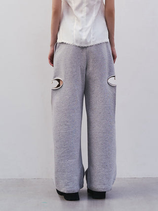 SLIT SWEAT PANTS with PEARL