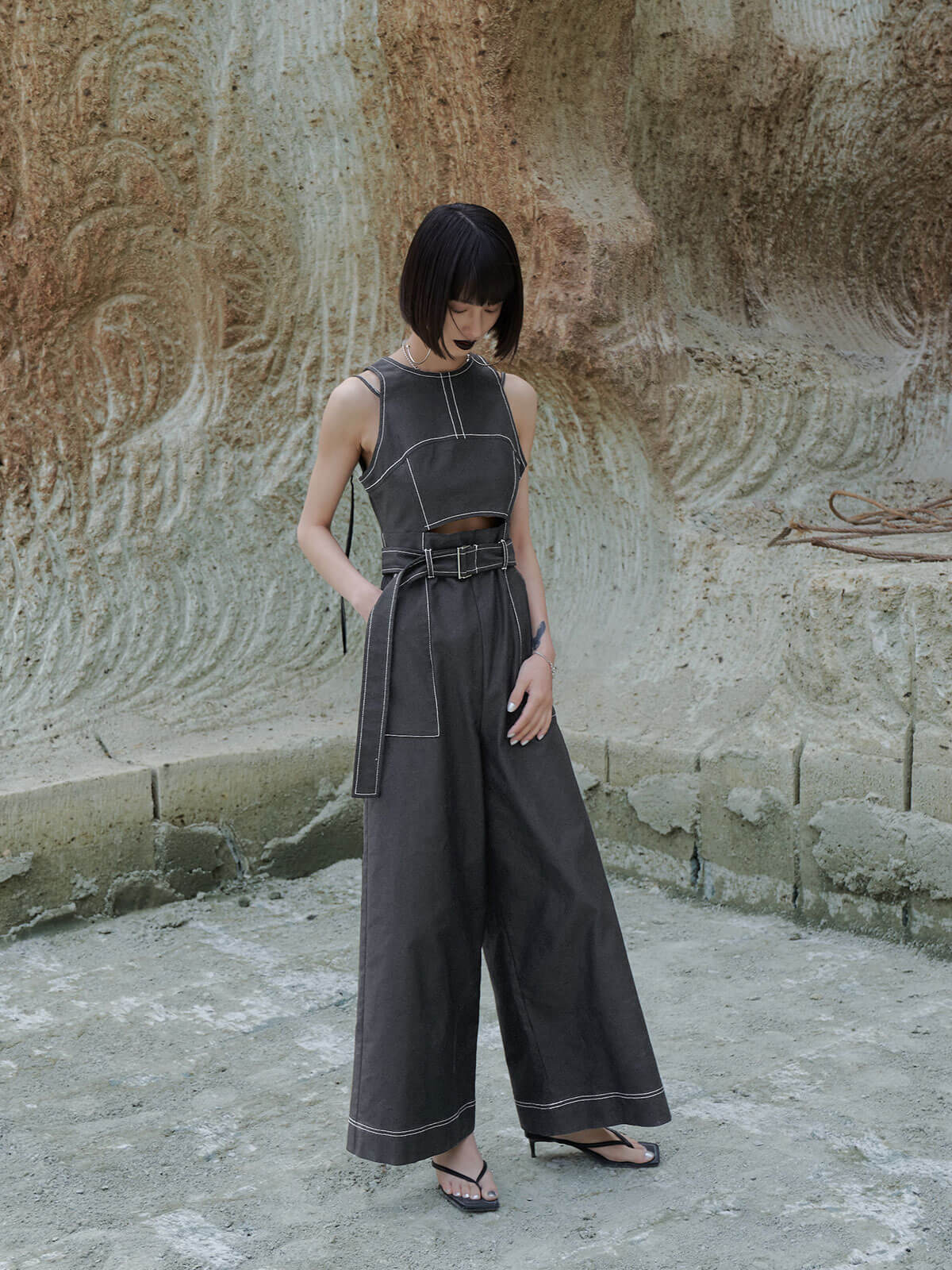 【JOSE MOON】BELTED JUMP SUITS