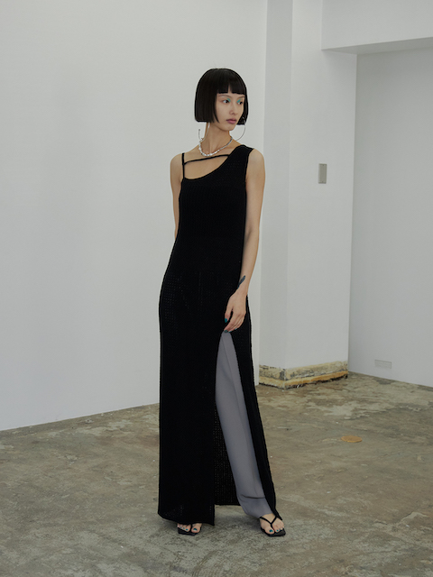 T STRAP BACK OPEN DRESS(36 BLACK): DRESSjosemoon